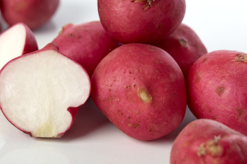 Close-Up Of Radish  White Background