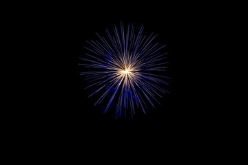 Fototapeta premium fireworks at night at the sea