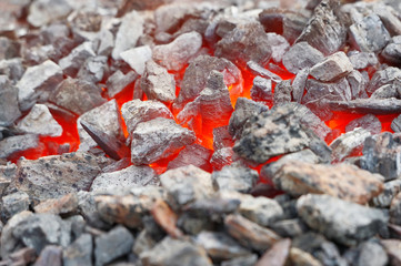 hot sparking live-coals burning © AVD