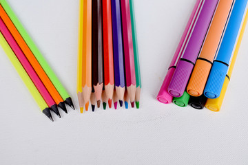 Colored Crayons isolted on a white background