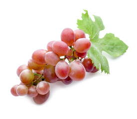 Fresh ripe grapes on white background