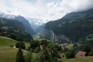 wengen mountain train in switzerland