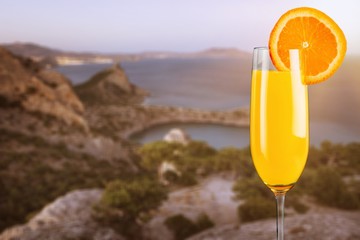 Cocktail orange drink on desk
