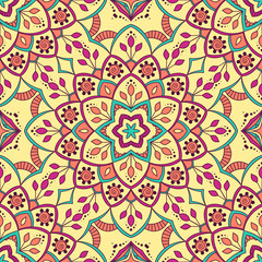 Hand drawn ornamental seamless pattern