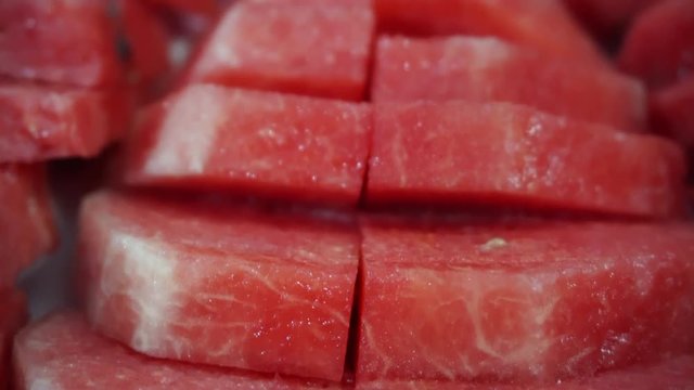 closeup piece of watermelon on dish