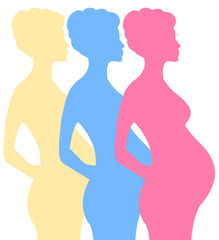 Pregnant women vector illustration