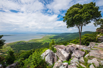 Fototapeta na wymiar Landscape of lake in Nam-Phong national park, Khon-Kaen province, Thailand.
