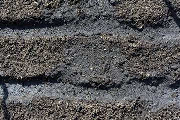 The texture of the soil close up ready for planting.