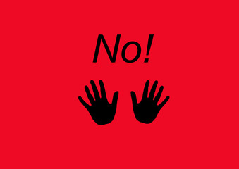 Nein Schriftzug auf roten Hintergrund