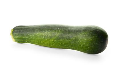 Ripe zucchini on white background