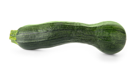 Ripe zucchini on white background