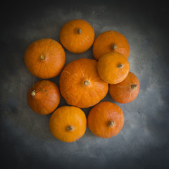Orange pumpkins on a white background
