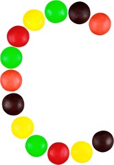 Letter C made out of candy