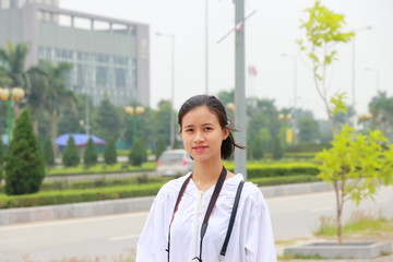 woman traveling to Thanh Hoa , Vietnam