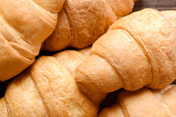 Tasty croissants, closeup