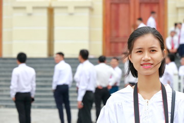 woman traveling to Thanh Hoa , Vietnam