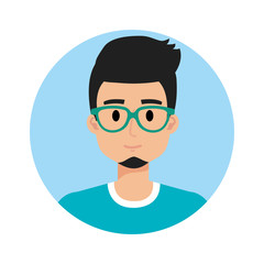 young and casual man with glasses and beard