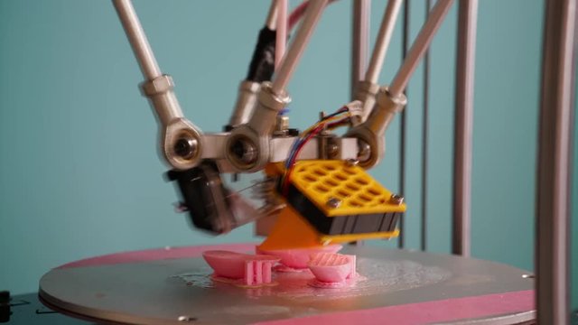 3D Print processing on delta construction 3d printer time lapse