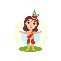 Indian Hindu god cartoon vector Illustration on a white background