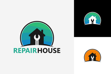 Repair House Logo Template Design Vector, Emblem, Design Concept, Creative Symbol, Icon