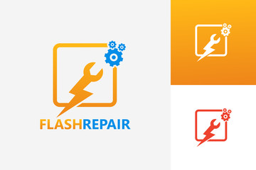 Flash Repair Logo Template Design Vector, Emblem, Design Concept, Creative Symbol, Icon