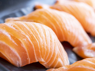 Salmon Sushi on dish 4