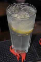 glass of water with ice on a background