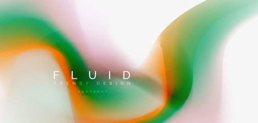 Color flowing wave, trendy liquid design template
