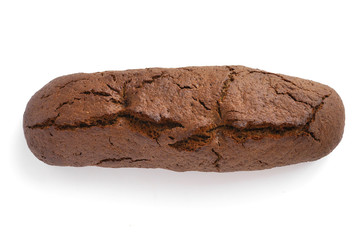 Rye bread isolated on white background top view.