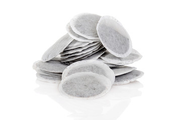 pile of round tea bags
