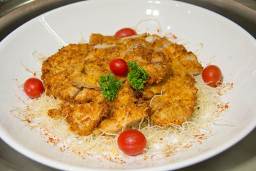 Special Shrimp fried rice in white cup on table