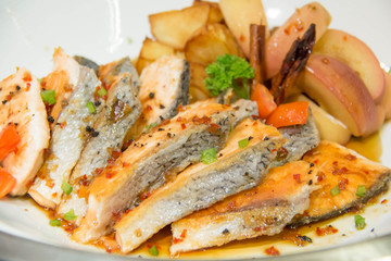 Special Shrimp fried rice in white cup on table