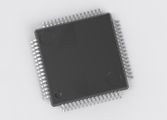 Electrionic Circuit Chip Package LQFP 3d illustration