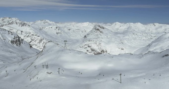 View from the Glacier Diavolezza with chairlift