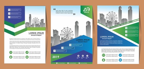 Front and back cover of a modern business brochure layout or flyer template, poster, magazine, annual report, book, booklet with red circle and gray design. Size A4