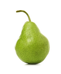 Ripe pear on white background