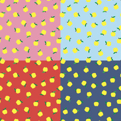 seamless background with yellow apples. Autumn seasonal background, school. apple patterns for design.