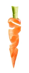 Printed kitchen splashbacks Fresh vegetables carrots skin on white background