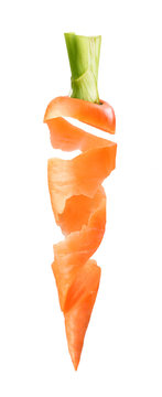 Fototapeta carrots skin on white background