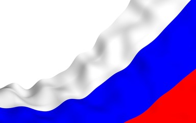 Waving flag of the Russian Federation. The National. State symbol of the Russia. 3D illustration