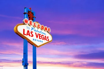 Crédence de cuisine en verre imprimé Las Vegas Bienvenue au panneau de Las Vegas