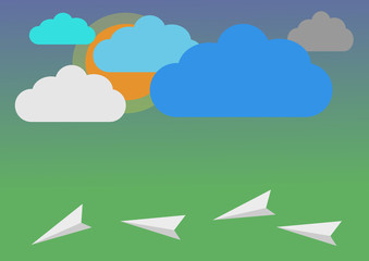 jet plain and sky background