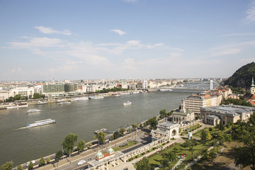 Fototapeta premium Traffic on Danube river in Budapest.