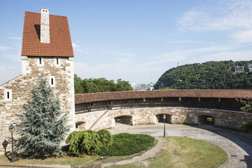 Fototapeta na wymiar Detailed parts of Royal Palace ( Buda Castle ) in Budapest.