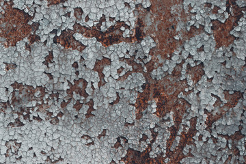 structure of the old paint on metal
