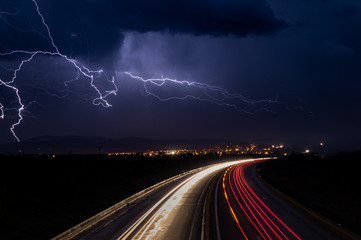 Orage autoroute