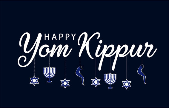 Yom kippur greeting card or background. vector illustration.