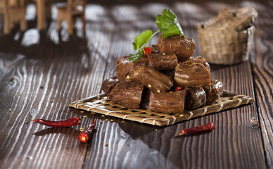 Chinese food spicy duck neck