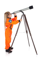 Astronaut: Future Astronomer Looking Through Telescope