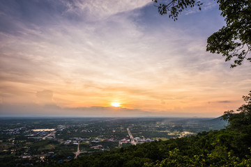 Aerial view landscape from the top of mountain